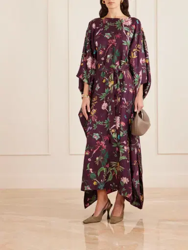 La DoubleJ Belted Floral-print Silk-twill Kaftan | Thumbnail 2 La DoubleJ Belted Floral-print Silk-twill Kaftan | Thumbnail 2