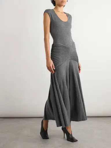 Alaïa Pleated Wool Maxi Dress | Thumbnail 2 Alaïa Pleated Wool Maxi Dress | Thumbnail 2