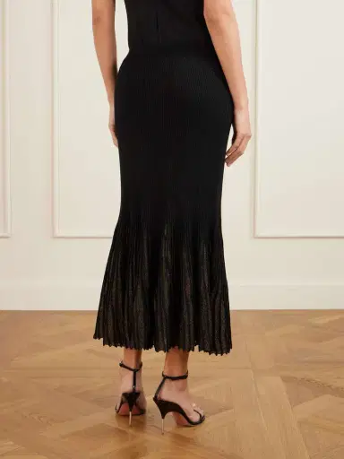 Ulla Johnson Vera Pleated Metallic Ribbed-knit Midi Skirt | Thumbnail 4 Ulla Johnson Vera Pleated Metallic Ribbed-knit Midi Skirt | Thumbnail 4