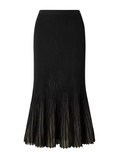 Ulla Johnson Vera Pleated Metallic Ribbed-knit Midi Skirt | Thumbnail 1 Ulla Johnson Vera Pleated Metallic Ribbed-knit Midi Skirt | Thumbnail 1