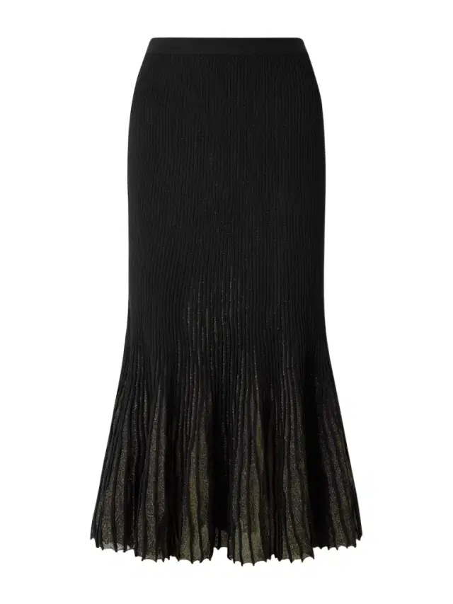Vera Pleated Metallic Ribbed-knit Midi Skirt Vera Pleated Metallic Ribbed-knit Midi Skirt