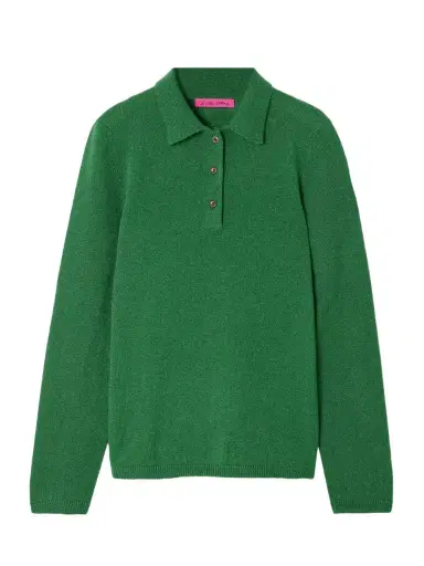 The Elder Statesman Laurel Cashmere Polo Sweater | Thumbnail 1 The Elder Statesman Laurel Cashmere Polo Sweater | Thumbnail 1