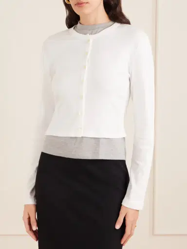LESET Nando Ribbed Cotton-jersey Cardigan | Thumbnail 3 LESET Nando Ribbed Cotton-jersey Cardigan | Thumbnail 3