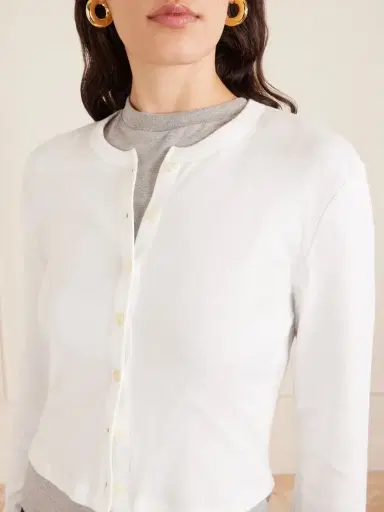 LESET Nando Ribbed Cotton-jersey Cardigan | Thumbnail 5 LESET Nando Ribbed Cotton-jersey Cardigan | Thumbnail 5