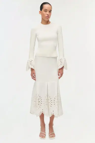 Simkhai Eveletta Embroidered Knit Midi Skirt | Thumbnail 2 Simkhai Eveletta Embroidered Knit Midi Skirt | Thumbnail 2