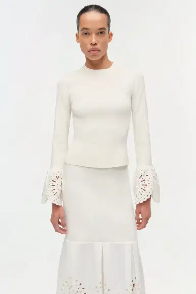 Simkhai Eveletta Embroidered Knit Midi Skirt | Thumbnail 3 Simkhai Eveletta Embroidered Knit Midi Skirt | Thumbnail 3