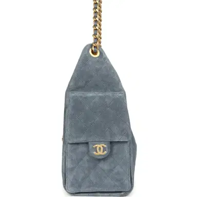 Chanel Chanel Small 25 Hobo Bag Blue Suede Antique Gold Hardware | Thumbnail 3 Chanel Chanel Small 25 Hobo Bag Blue Suede Antique Gold Hardware | Thumbnail 3