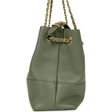 Chanel Chanel Small Coco Hobo Bag Khaki Calfskin Antique Gold Hardware | Thumbnail 3 Chanel Chanel Small Coco Hobo Bag Khaki Calfskin Antique Gold Hardware | Thumbnail 3