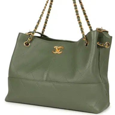 Chanel Chanel Small Coco Hobo Bag Khaki Calfskin Antique Gold Hardware | Thumbnail 5 Chanel Chanel Small Coco Hobo Bag Khaki Calfskin Antique Gold Hardware | Thumbnail 5