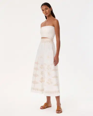 Emporio Sirenuse Flavia Top with Iris Embroidery | Thumbnail 3 Emporio Sirenuse Flavia Top with Iris Embroidery | Thumbnail 3