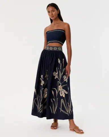 Emporio Sirenuse Flavia Top with Iris Embroidery | Thumbnail 8 Emporio Sirenuse Flavia Top with Iris Embroidery | Thumbnail 8
