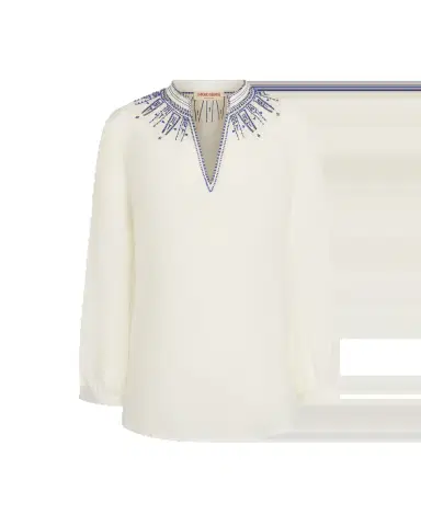 Emporio Sirenuse Ilizia Blouse with Iris Embroidery | Thumbnail 5 Emporio Sirenuse Ilizia Blouse with Iris Embroidery | Thumbnail 5