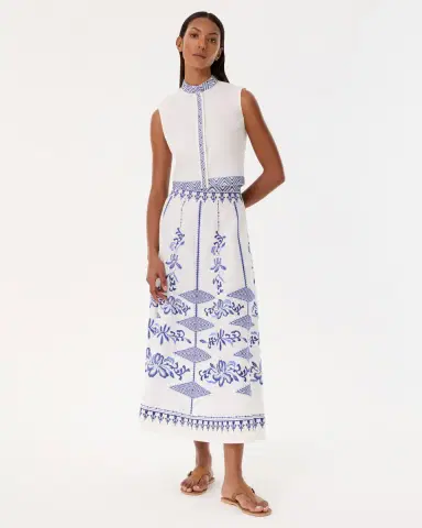 Emporio Sirenuse New Camille Skirt with Iris Embroidery | Thumbnail 12 Emporio Sirenuse New Camille Skirt with Iris Embroidery | Thumbnail 12
