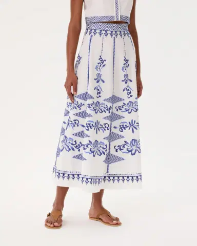 Emporio Sirenuse New Camille Skirt with Iris Embroidery | Thumbnail 14 Emporio Sirenuse New Camille Skirt with Iris Embroidery | Thumbnail 14