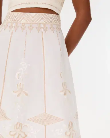 Emporio Sirenuse New Camille Skirt with Iris Embroidery | Thumbnail 8 Emporio Sirenuse New Camille Skirt with Iris Embroidery | Thumbnail 8