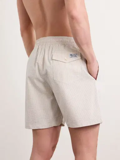 Polo Ralph Lauren Mid-Length Cotton-Blend Seersucker Swim Shorts - Men | Thumbnail 3 Polo Ralph Lauren Mid-Length Cotton-Blend Seersucker Swim Shorts - Men | Thumbnail 3