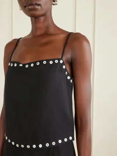 Staud Kirra Button-detailed Linen-blend Tank | Thumbnail 5 Staud Kirra Button-detailed Linen-blend Tank | Thumbnail 5