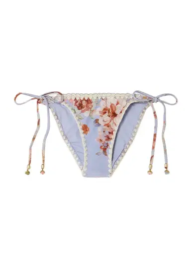 Zimmermann Awaken Crochet-trimmed Embellished Floral-print Bikini Briefs | Thumbnail 1 Zimmermann Awaken Crochet-trimmed Embellished Floral-print Bikini Briefs | Thumbnail 1