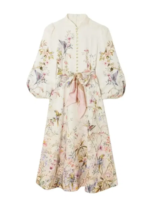 Rebellion Tie-detailed Printed Linen Midi Dress Rebellion Tie-detailed Printed Linen Midi Dress