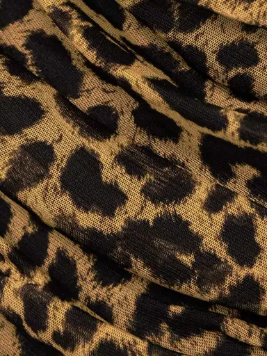Saint Laurent Leopard-print Ruched Mesh Mini Dress | Thumbnail 4 Saint Laurent Leopard-print Ruched Mesh Mini Dress | Thumbnail 4