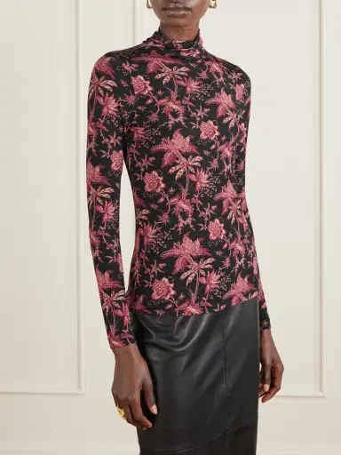 Ulla Johnson Aurelia Floral-print Stretch-jersey Turtleneck Top | Thumbnail 3 Ulla Johnson Aurelia Floral-print Stretch-jersey Turtleneck Top | Thumbnail 3