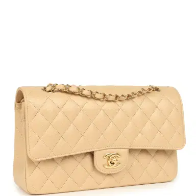 Chanel Chanel Medium Classic Double Flap Beige Caviar Gold Hardware | Thumbnail 2 Chanel Chanel Medium Classic Double Flap Beige Caviar Gold Hardware | Thumbnail 2