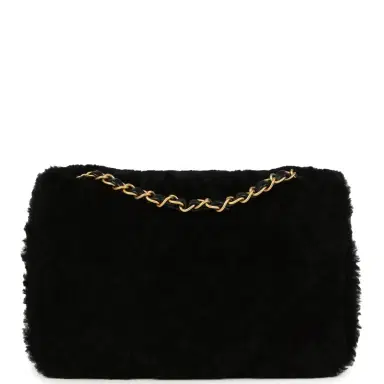 Chanel Chanel Medium Shearling Flap Bag Black Lambskin Brushed Gold Hardware | Thumbnail 4 Chanel Chanel Medium Shearling Flap Bag Black Lambskin Brushed Gold Hardware | Thumbnail 4