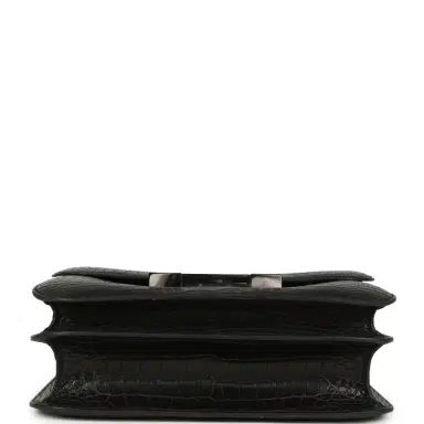 HERMÈS Hermes Constance 24 Black Matte Alligator and Ombre Lizard Marquette Palladium Hardware | Thumbnail 6 HERMÈS Hermes Constance 24 Black Matte Alligator and Ombre Lizard Marquette Palladium Hardware | Thumbnail 6