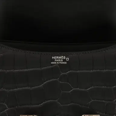 HERMÈS Hermes Constance 24 Black Matte Alligator and Ombre Lizard Marquette Palladium Hardware | Thumbnail 8 HERMÈS Hermes Constance 24 Black Matte Alligator and Ombre Lizard Marquette Palladium Hardware | Thumbnail 8