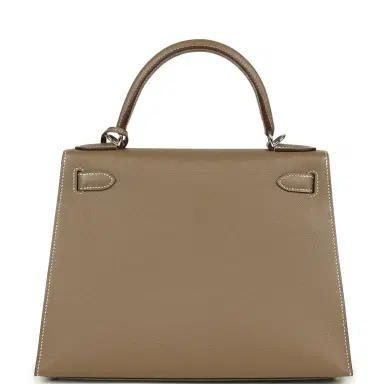 HERMÈS Hermes Kelly Sellier 28 Etoupe Epsom Palladium Hardware | Thumbnail 4 HERMÈS Hermes Kelly Sellier 28 Etoupe Epsom Palladium Hardware | Thumbnail 4