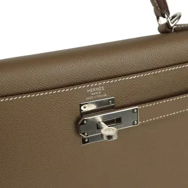 HERMÈS Hermes Kelly Sellier 28 Etoupe Epsom Palladium Hardware | Thumbnail 7 HERMÈS Hermes Kelly Sellier 28 Etoupe Epsom Palladium Hardware | Thumbnail 7