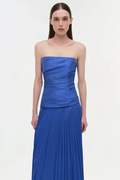 Simkhai Arie Strapless Cotton Bustier Midi Dress | Thumbnail 2 Simkhai Arie Strapless Cotton Bustier Midi Dress | Thumbnail 2
