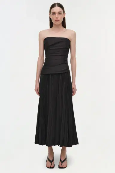 Simkhai Arie Strapless Cotton Bustier Midi Dress | Thumbnail 2 Simkhai Arie Strapless Cotton Bustier Midi Dress | Thumbnail 2