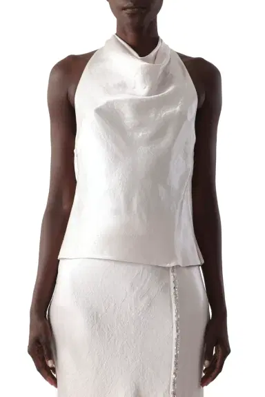 Jason Wu Collection COWL BACK HALTER TOP W/ CRYSTAL STRAPS | Thumbnail 2 Jason Wu Collection COWL BACK HALTER TOP W/ CRYSTAL STRAPS | Thumbnail 2