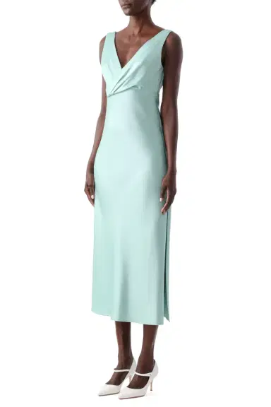 Jason Wu Collection CREPE SATIN DRAPED V-NECK BIAS DRESS | Thumbnail 3 Jason Wu Collection CREPE SATIN DRAPED V-NECK BIAS DRESS | Thumbnail 3