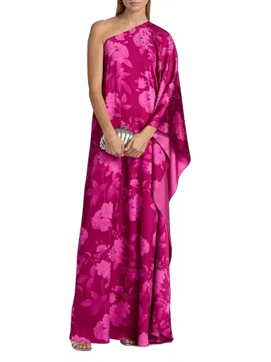 SACHIN BABI Women's Demi Embellished One-Shoulder Gown - Rhodolite Roses | Thumbnail 3 SACHIN BABI Women's Demi Embellished One-Shoulder Gown - Rhodolite Roses | Thumbnail 3