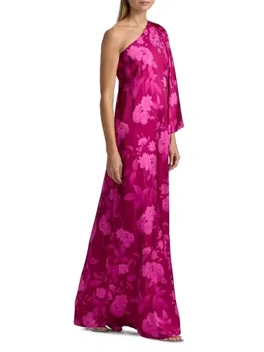 SACHIN BABI Women's Demi Embellished One-Shoulder Gown - Rhodolite Roses | Thumbnail 4 SACHIN BABI Women's Demi Embellished One-Shoulder Gown - Rhodolite Roses | Thumbnail 4