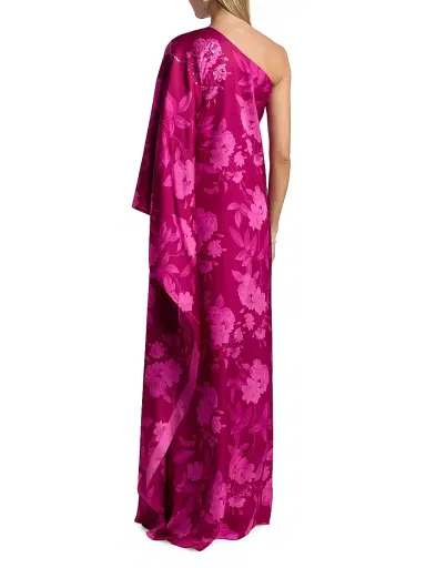 SACHIN BABI Women's Demi Embellished One-Shoulder Gown - Rhodolite Roses | Thumbnail 5 SACHIN BABI Women's Demi Embellished One-Shoulder Gown - Rhodolite Roses | Thumbnail 5