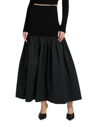 A.L.C. Women's Cami Wool-Blend Fit & Flare Midi-Skirt - Black Navy - Size Medium | Thumbnail 3 A.L.C. Women's Cami Wool-Blend Fit & Flare Midi-Skirt - Black Navy - Size Medium | Thumbnail 3