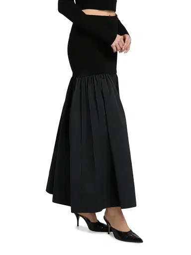 A.L.C. Women's Cami Wool-Blend Fit & Flare Midi-Skirt - Black Navy - Size Medium | Thumbnail 4 A.L.C. Women's Cami Wool-Blend Fit & Flare Midi-Skirt - Black Navy - Size Medium | Thumbnail 4
