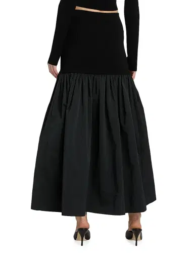 A.L.C. Women's Cami Wool-Blend Fit & Flare Midi-Skirt - Black Navy - Size Medium | Thumbnail 5 A.L.C. Women's Cami Wool-Blend Fit & Flare Midi-Skirt - Black Navy - Size Medium | Thumbnail 5