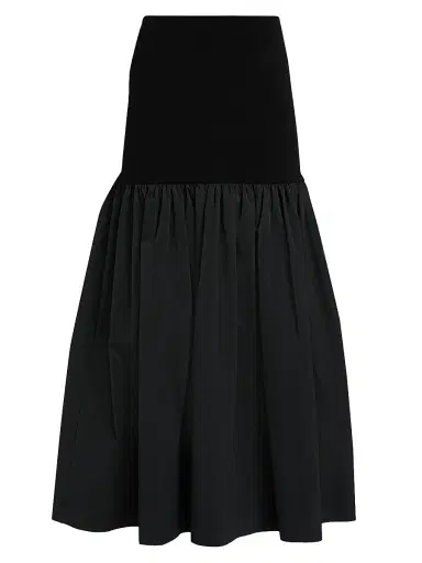A.L.C. Women's Cami Wool-Blend Fit & Flare Midi-Skirt - Black Navy - Size Medium | Thumbnail 1 A.L.C. Women's Cami Wool-Blend Fit & Flare Midi-Skirt - Black Navy - Size Medium | Thumbnail 1
