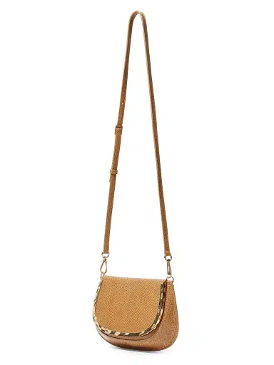 SIMKHAI Women's Logan Debossed Leather Crossbody Bag - Camel | Thumbnail 2 SIMKHAI Women's Logan Debossed Leather Crossbody Bag - Camel | Thumbnail 2