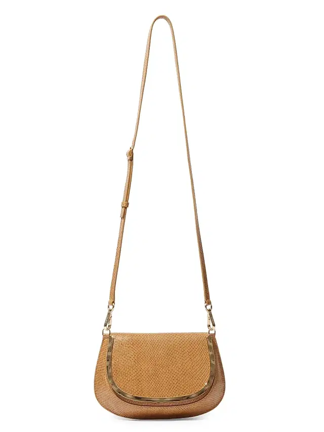 Women's Logan Debossed Leather Crossbody Bag - Camel Women's Logan Debossed Leather Crossbody Bag - Camel