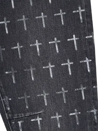 RTA Men's Bryant Logo-Printed Skinny Jeans - Noir Coated Grey | Thumbnail 3 RTA Men's Bryant Logo-Printed Skinny Jeans - Noir Coated Grey | Thumbnail 3