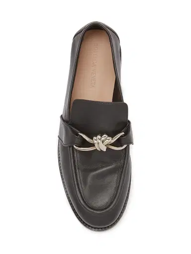 Bottega Veneta Men's Astaire Knot Leather Loafers - Espresso Silver - Size 7 | Thumbnail 4 Bottega Veneta Men's Astaire Knot Leather Loafers - Espresso Silver - Size 7 | Thumbnail 4