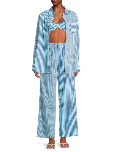 Solid & Striped Women's Avril Striped Poplin Shirt - Cosmic Blue - Size XS | Thumbnail 2 Solid & Striped Women's Avril Striped Poplin Shirt - Cosmic Blue - Size XS | Thumbnail 2