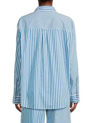 Solid & Striped Women's Avril Striped Poplin Shirt - Cosmic Blue - Size XS | Thumbnail 5 Solid & Striped Women's Avril Striped Poplin Shirt - Cosmic Blue - Size XS | Thumbnail 5