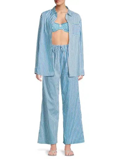 Solid & Striped Women's Ashling Striped Poplin Pants - Cosmic Blue - Size XS | Thumbnail 2 Solid & Striped Women's Ashling Striped Poplin Pants - Cosmic Blue - Size XS | Thumbnail 2