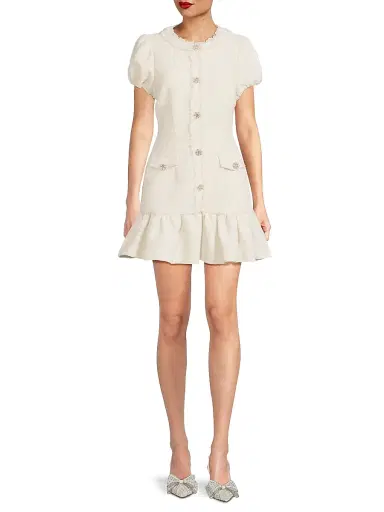 Likely Women's Drop 11 Seraphine Tweed Minidress - White | Thumbnail 2 Likely Women's Drop 11 Seraphine Tweed Minidress - White | Thumbnail 2